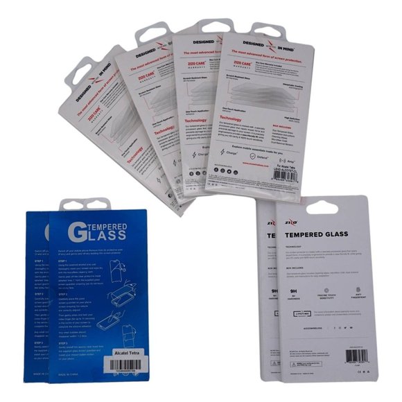 Mixed Lot Of 8 Cell Phone Screen Protectors for Alcatel Tetra Tempered Glass New - Picture 3 of 5